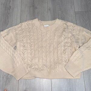 Blush pink tie in back sweater